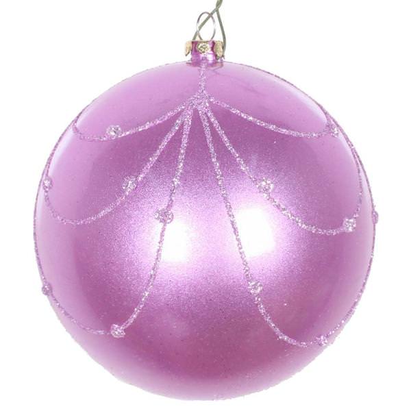 4" - Orchid - Candy Glitter - Curtain Ornament (4 Pack)