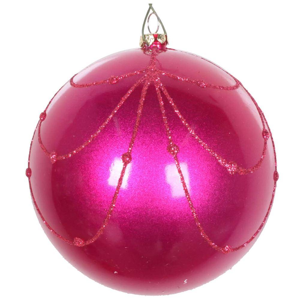 Vickerman 616826 Pink Colored Christmas Tree Ball Ornament