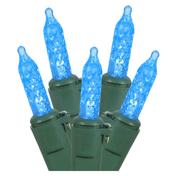 70 Light 36' Green Wire Blue LED Miniature String with 6" Spacing