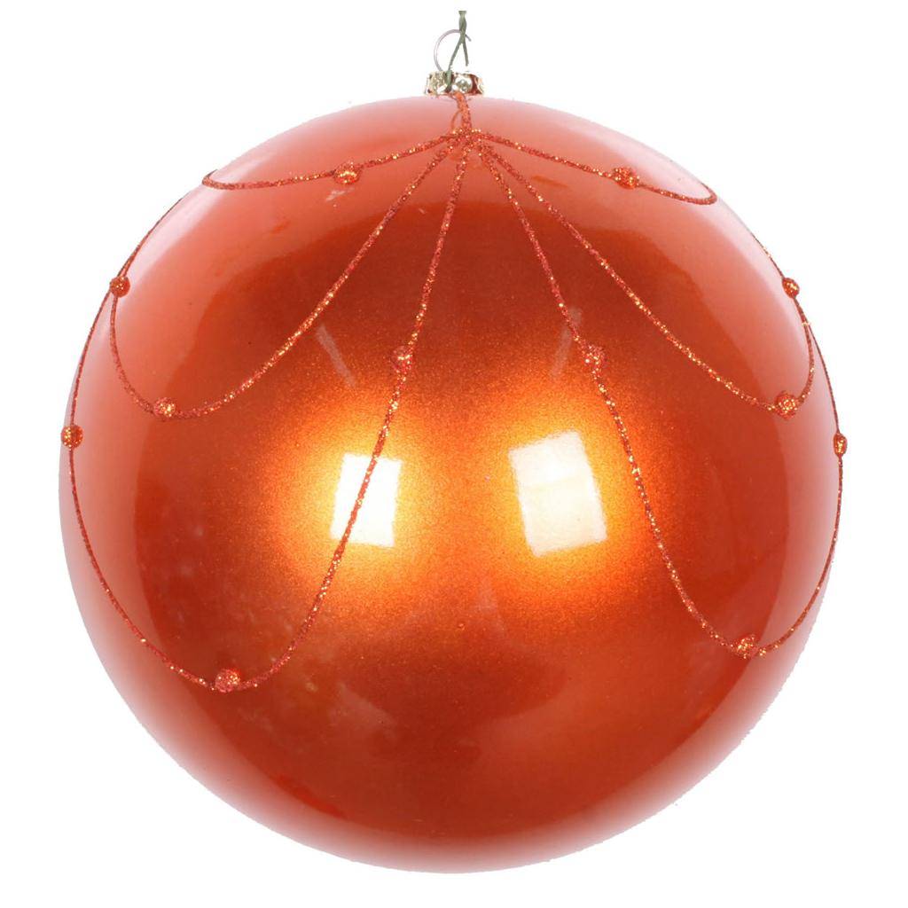 Vickerman 617557 Orange Colored Christmas Tree Ball Ornament