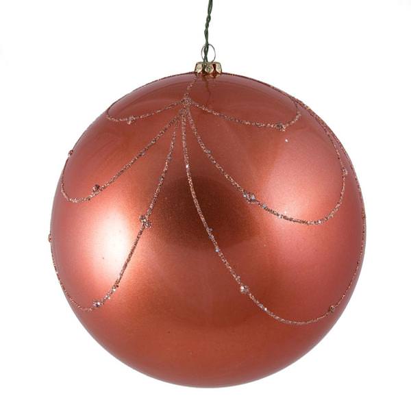 6" Coral Candy Glitter Curtain Ornament Christmas Ornament (3 Pack)