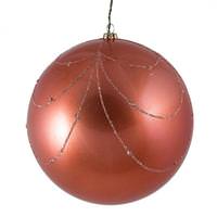 Vickerman 6" Coral Candy Glitter Curtain Ornament Christmas Ornament (3 Pack)