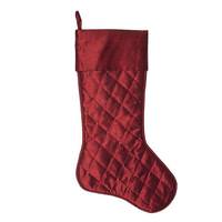 Vickerman 21" Burgundy Quilt Stitch Jeweled Christmas Stocking