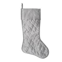 Vickerman 21" Gray Quilt Stitch Jeweled Christmas Stocking