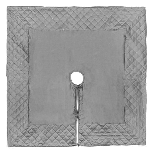 52" Gray Quilt Stitch Jewel Square Tree Skirt
