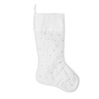 Vickerman 21" Ivory Quilt Stitch Jeweled Christmas Stocking