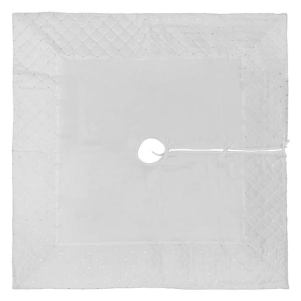 52" Ivory Quilt Stitch Jewel Square Tree Skirt