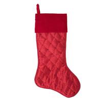 Vickerman 21" Red Quilt Stitch Jeweled Christmas Stocking
