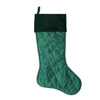 Vickerman 21" Green Quilt Stitch Jeweled Christmas Stocking