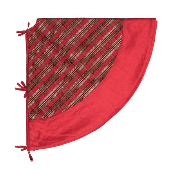 52" Red/Gold Plaid Tree Skirt