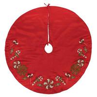 Vickerman 52" Red Beaded Candy Cane Tree Skirt