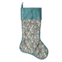 Vickerman 20" Turquoise Sequin Diamond Pattern Christmas Stocking
