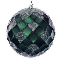 Vickerman 4.75" Emerald Net Beaded Ball Ornament (3 pack)