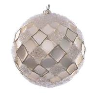 Vickerman 4.75" Champagne Net Beaded Ball Ornament (3 pack)