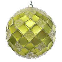 Vickerman 4.75" Lime Candy Net Beaded Ball Ornament (3 pack)