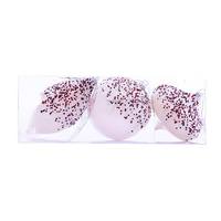 Vickerman 4-7" White Beaded Glitter Assorted Ornament (Set of 3)