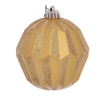 Vickerman 5" Gold Glitter Faceted Ball Ornament (3 pack)