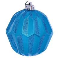 Vickerman 5" Turquoise Glitter Faceted Ball Ornament (3 pack)