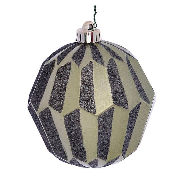 5" Wrought Iron Glitter Faceted Ball Ornament (3 pack)