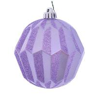 View 5" Lilac Glitter Faceted Ball Ornament (3 pack)