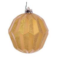 Vickerman 5" Honey Gold Glitter Faceted Ball Ornament (3 pack)