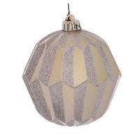 Vickerman 5" Champagne Glitter Faceted Ball Ornament (3 pack)
