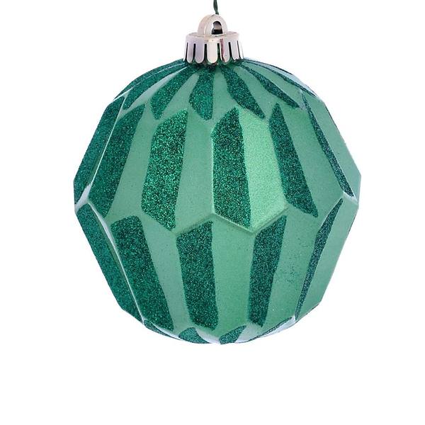 5" Seafoam Green Glitter Diamond Christmas Ornament (3 Pack)