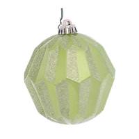 Vickerman 5" Celadon Glitter Faceted Ball Ornament (3 pack)