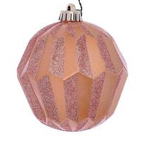 Vickerman 5" Cafe Latte Glitter Faceted Ball Ornament (3 pack)