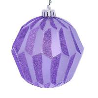 Vickerman 5" Lavender Glitter Faceted Ball Ornament (3 pack)