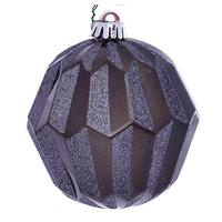 Vickerman 5" Pewter Glitter Faceted Ball Ornament (3 pack)