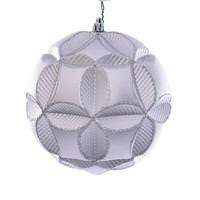 Vickerman 6" Silver Matte Clover Ball Ornament (2 pack)