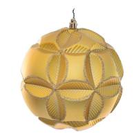 Vickerman 6" Gold Matte Clover Ball Ornament (2 pack)
