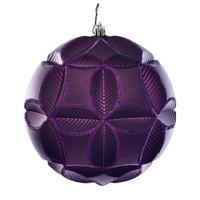 Vickerman 6" Plum Matte Clover Ball Ornament (2 pack)