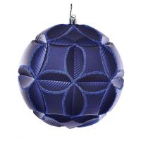 Vickerman 6" Midnight Blue Matte Clover Ball Ornament (2 pack)