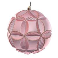 Vickerman 6" Rose Gold Matte Clover Ball Ornament (2 pack)