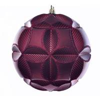 Vickerman 6" Burgundy Matte Clover Ball Ornament (2 pack)