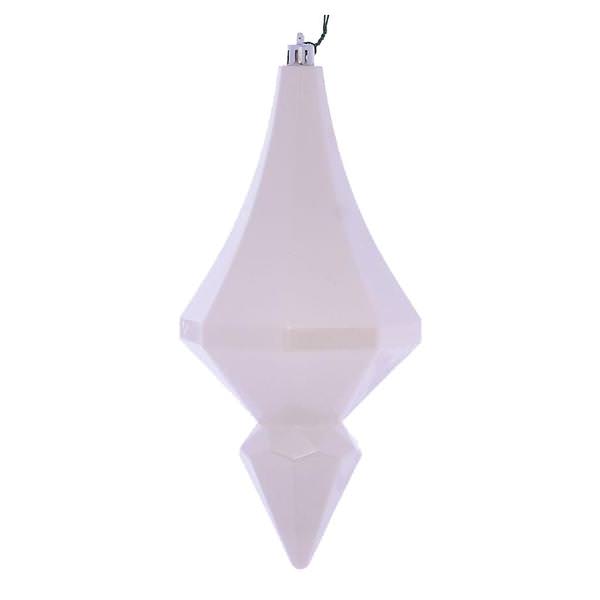 8" White Candy Diamond Finial Ornament (2 pack)