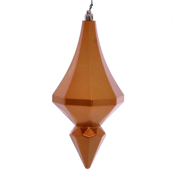 8" Antique Gold Candy Diamond Finial Ornament (2 pack)