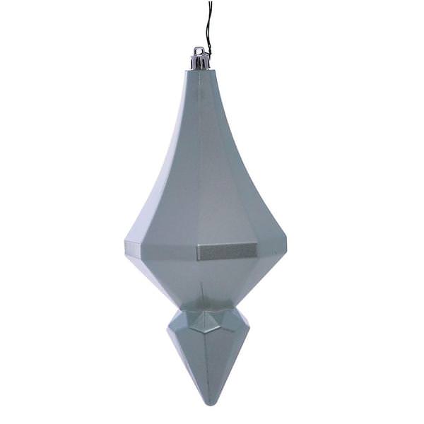 8" Baby Blue Candy Diamond Finial Ornament (2 pack)