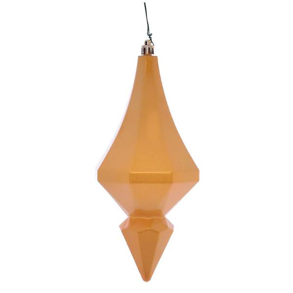 8" Honey Gold Candy Diamond Finial Ornament (2 pack)