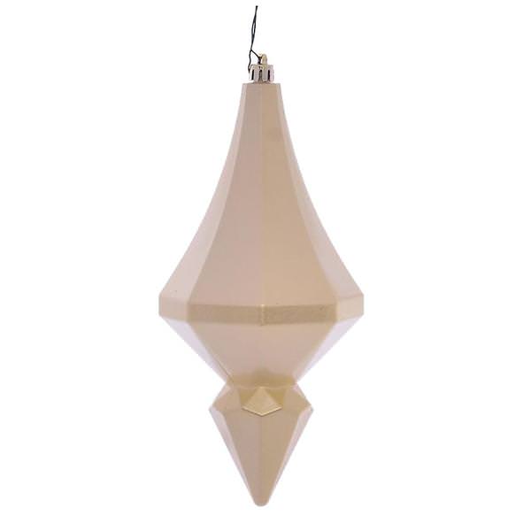 8" Champagne Candy Diamond Finial Ornament (2 pack)