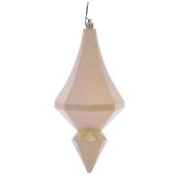 Vickerman 8" Champagne Candy Diamond Finial Ornament (2 pack)