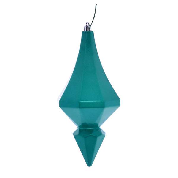 8" Teal Candy Diamond Finial Ornament (2 pack)