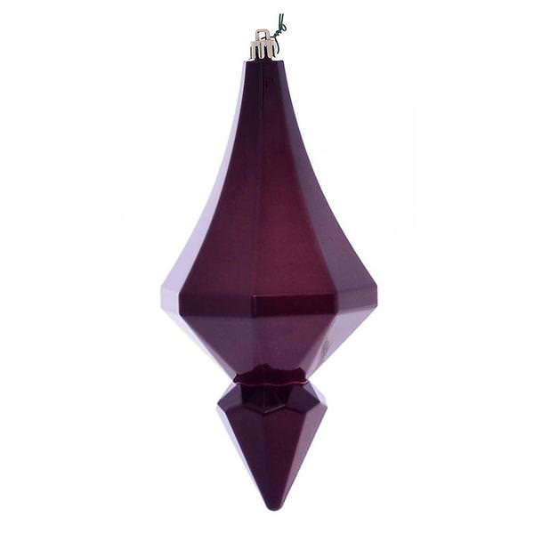 8" Burgundy Candy Diamond Finial Ornament (2 pack)