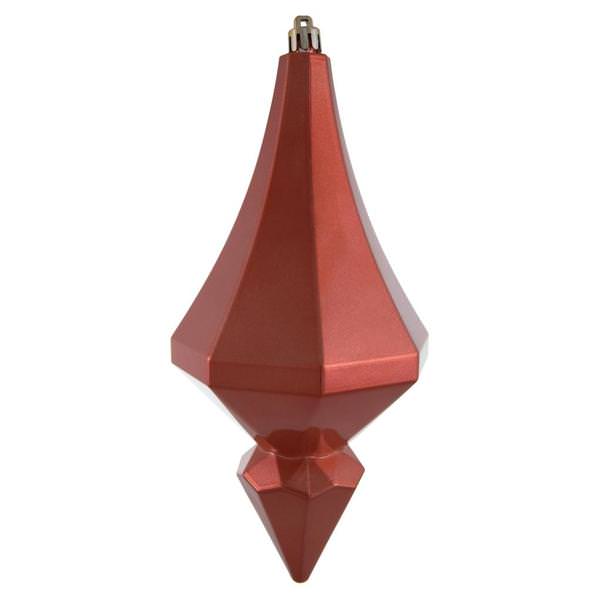 8" Coral Candy Diamond Finial Ornament (2 pack)