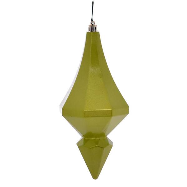 8" Lime Candy Diamond Finial Ornament (2 pack)