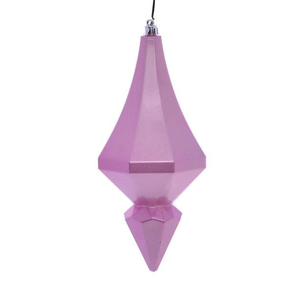 8" Pink Candy Diamond Finial Ornament (2 pack)