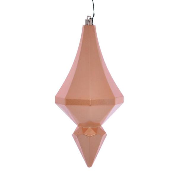 8" Cafe Latte Candy Diamond Finial Ornament (2 pack)