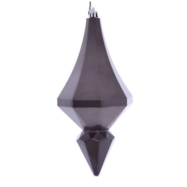 8" Gunmetal Candy Diamond Finial Ornament (2 pack)